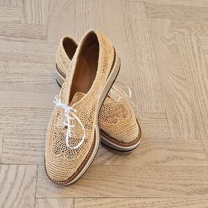 NWT Clergerie Paris 41/10 Woven Lace-Up Shoes